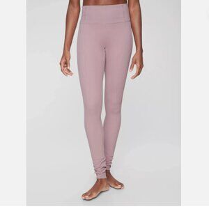 Athleta Women's Barre Rib Tight Powervita in Sugarplum Mauve Size Medium TALL